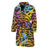 Colorful Zebra Leopard Pattern Print Men's Bathrobe