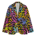 Colorful Zebra Leopard Pattern Print Men's Blazer