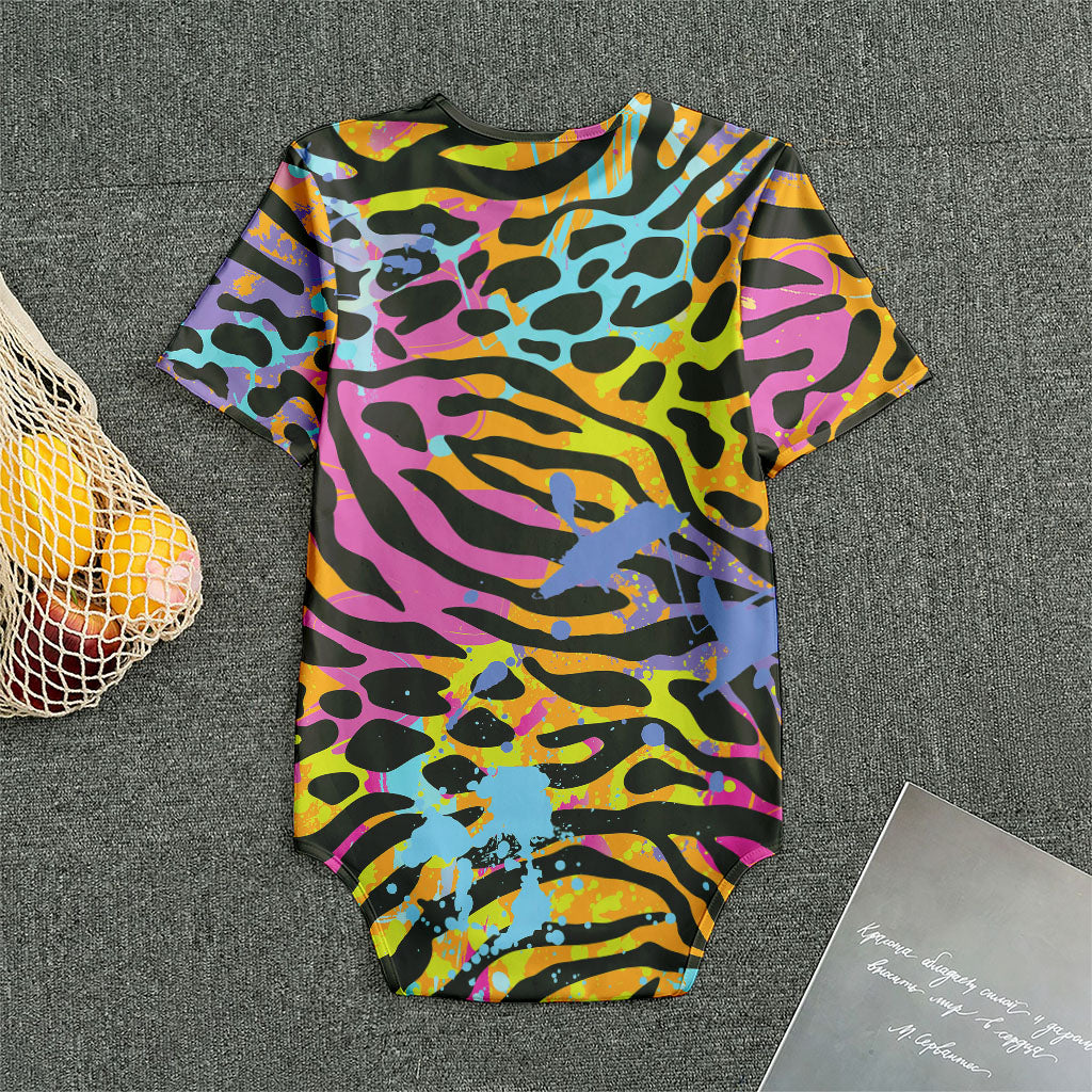 Colorful Zebra Leopard Pattern Print Men's Bodysuit