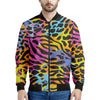 Colorful Zebra Leopard Pattern Print Men's Bomber Jacket