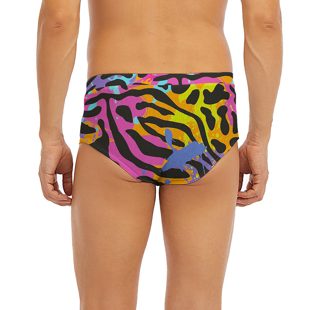 Colorful Zebra Leopard Pattern Print Men's Briefs