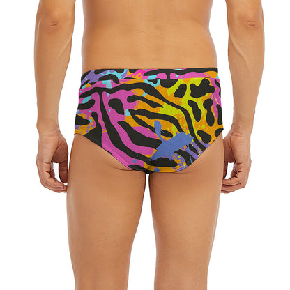 Colorful Zebra Leopard Pattern Print Men's Briefs