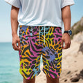 Colorful Zebra Leopard Pattern Print Men's Cargo Shorts