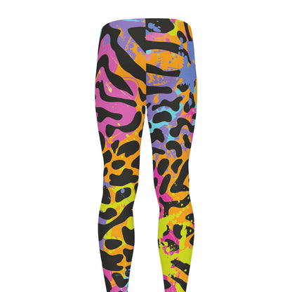 Colorful Zebra Leopard Pattern Print Men's leggings