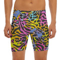Colorful Zebra Leopard Pattern Print Men's Long Boxer Briefs