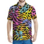 Colorful Zebra Leopard Pattern Print Men's Polo Shirt