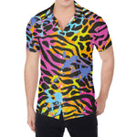 Colorful Zebra Leopard Pattern Print Men's Shirt
