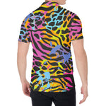 Colorful Zebra Leopard Pattern Print Men's Shirt