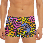 Colorful Zebra Leopard Pattern Print Men's Short Boxer Briefs