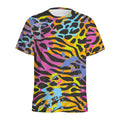Colorful Zebra Leopard Pattern Print Men's Athletic T-Shirt