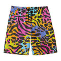 Colorful Zebra Leopard Pattern Print Men's Swim Trunks