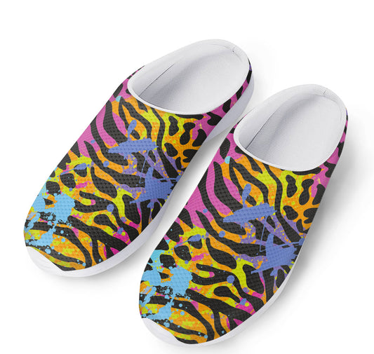 Colorful Zebra Leopard Pattern Print Mesh Casual Shoes