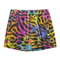 Colorful Zebra Leopard Pattern Print Mesh Shorts