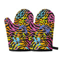 Colorful Zebra Leopard Pattern Print Oven Mitts