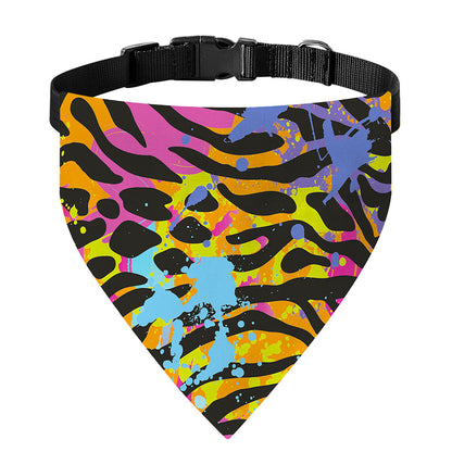 Colorful Zebra Leopard Pattern Print Over The Collar Dog Bandana