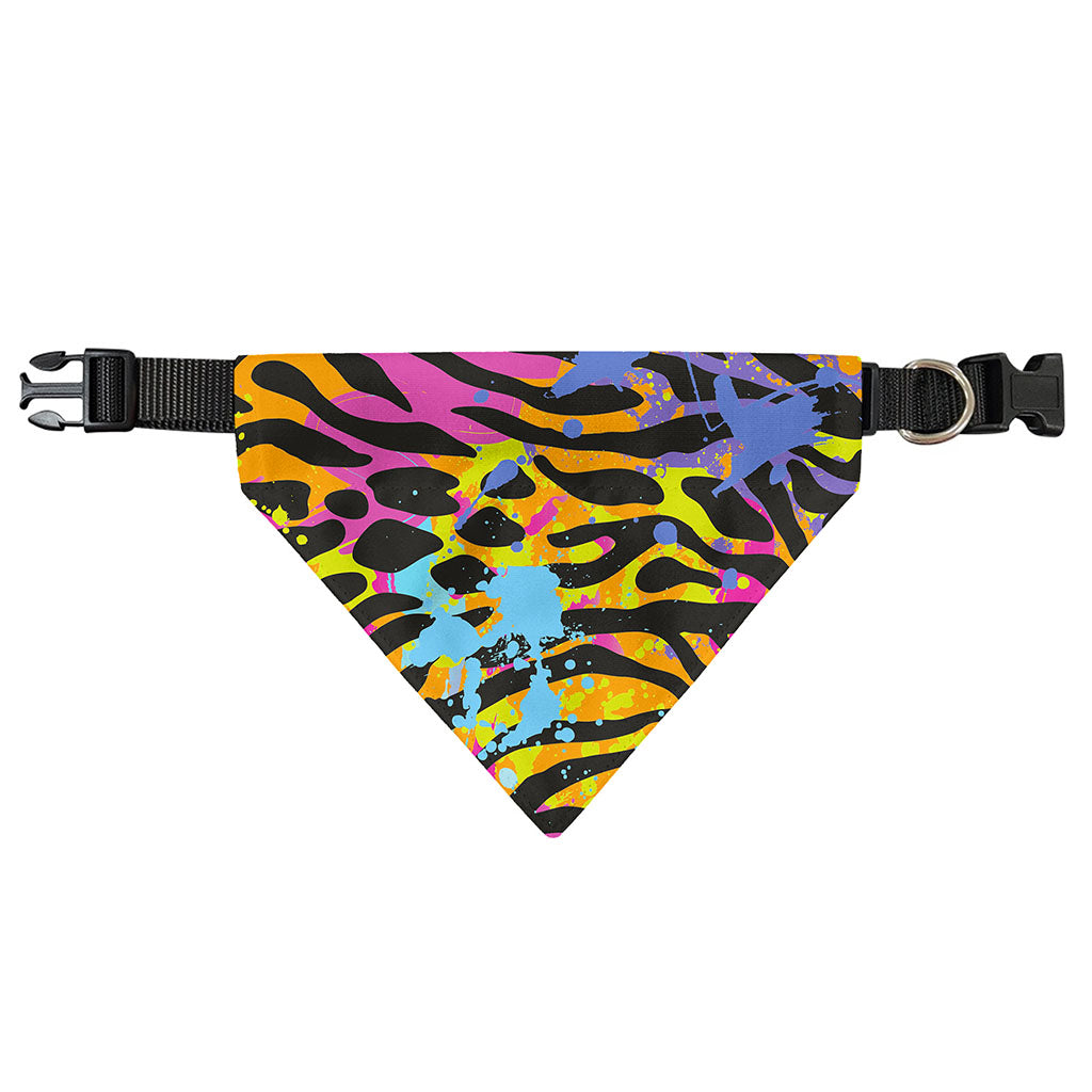 Colorful Zebra Leopard Pattern Print Over The Collar Dog Bandana
