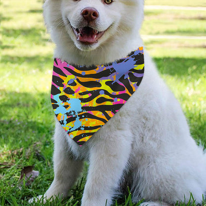 Colorful Zebra Leopard Pattern Print Over The Collar Dog Bandana