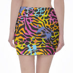 Colorful Zebra Leopard Pattern Print Pencil Mini Skirt
