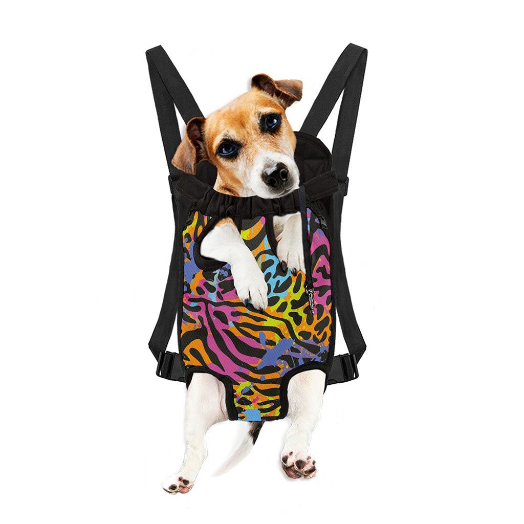 Colorful Zebra Leopard Pattern Print Pet Carrier Backpack