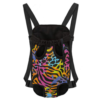 Colorful Zebra Leopard Pattern Print Pet Carrier Backpack
