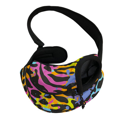 Colorful Zebra Leopard Pattern Print Pet Sling Carrier