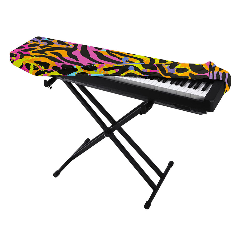 Colorful Zebra Leopard Pattern Print Piano Keyboard Cover