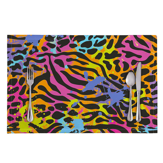 Colorful Zebra Leopard Pattern Print Placemat