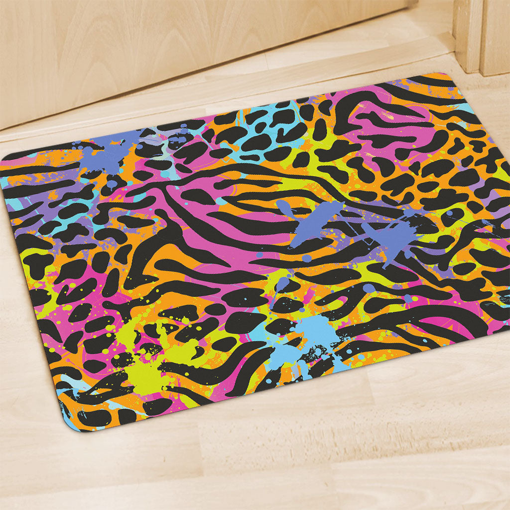 Colorful Zebra Leopard Pattern Print Polyester Doormat