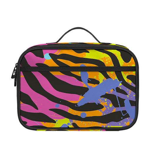 Colorful Zebra Leopard Pattern Print Portable Lunch Bag