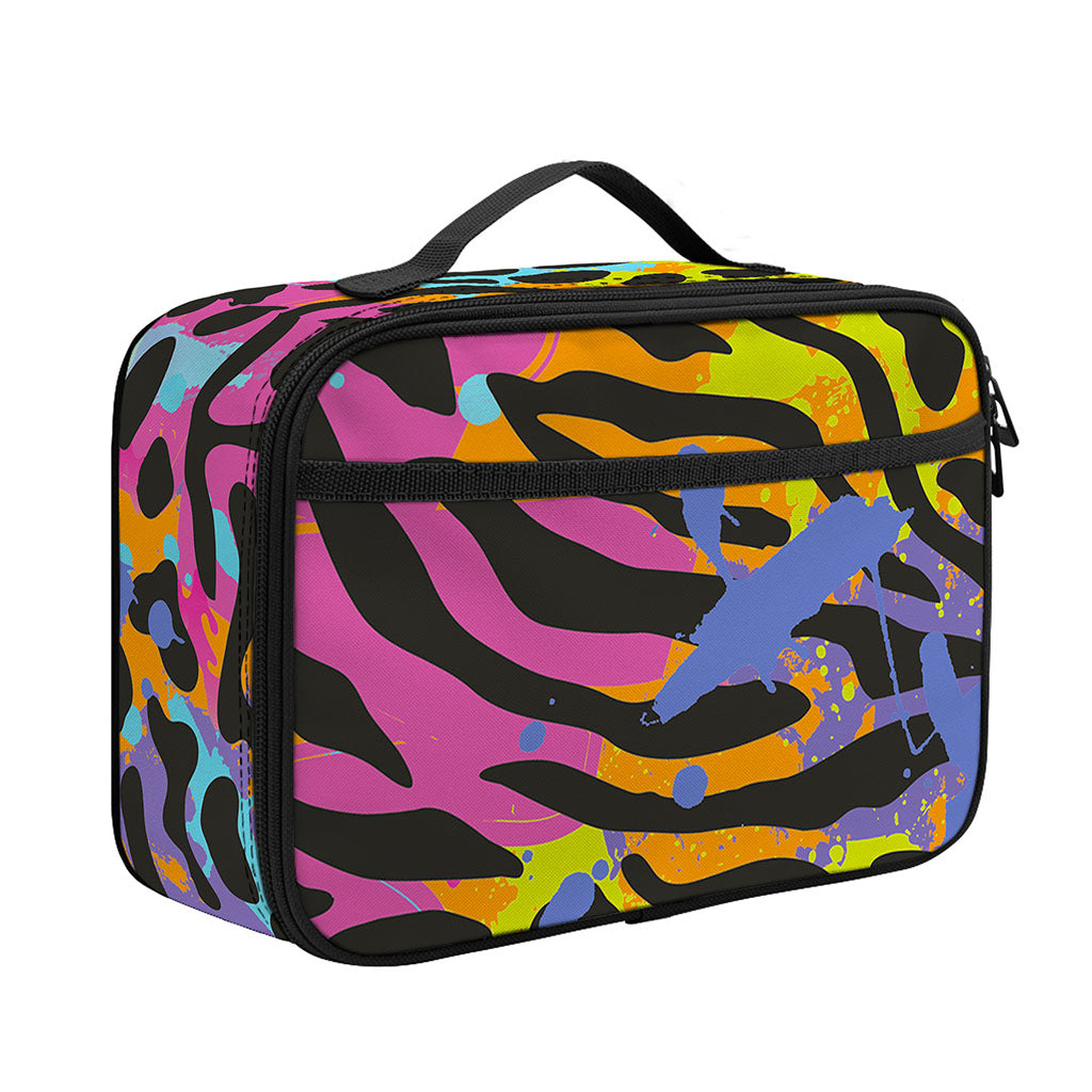 Colorful Zebra Leopard Pattern Print Portable Lunch Bag