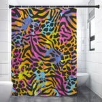 Colorful Zebra Leopard Pattern Print Premium Shower Curtain