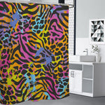 Colorful Zebra Leopard Pattern Print Premium Shower Curtain