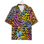 Colorful Zebra Leopard Pattern Print Rayon Hawaiian Shirt