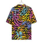 Colorful Zebra Leopard Pattern Print Rayon Hawaiian Shirt