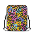 Colorful Zebra Leopard Pattern Print Rectangular Crossbody Bag