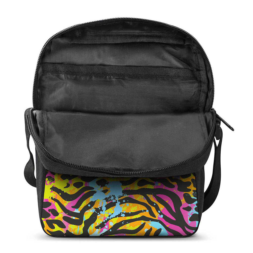 Colorful Zebra Leopard Pattern Print Rectangular Crossbody Bag