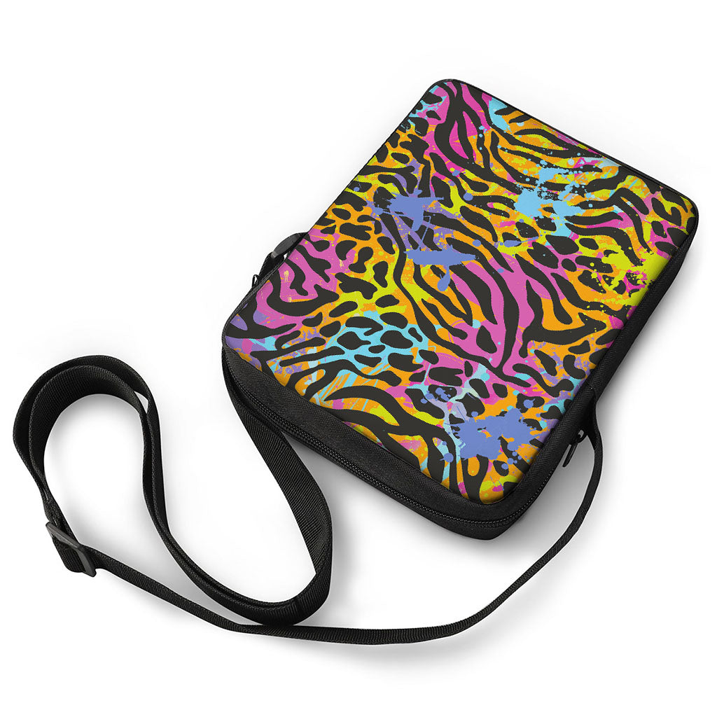Colorful Zebra Leopard Pattern Print Rectangular Crossbody Bag