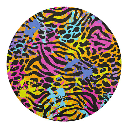 Colorful Zebra Leopard Pattern Print Round Blanket