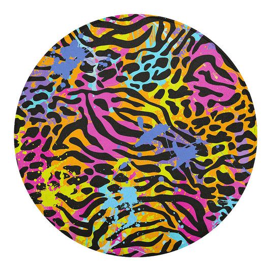 Colorful Zebra Leopard Pattern Print Round Blanket