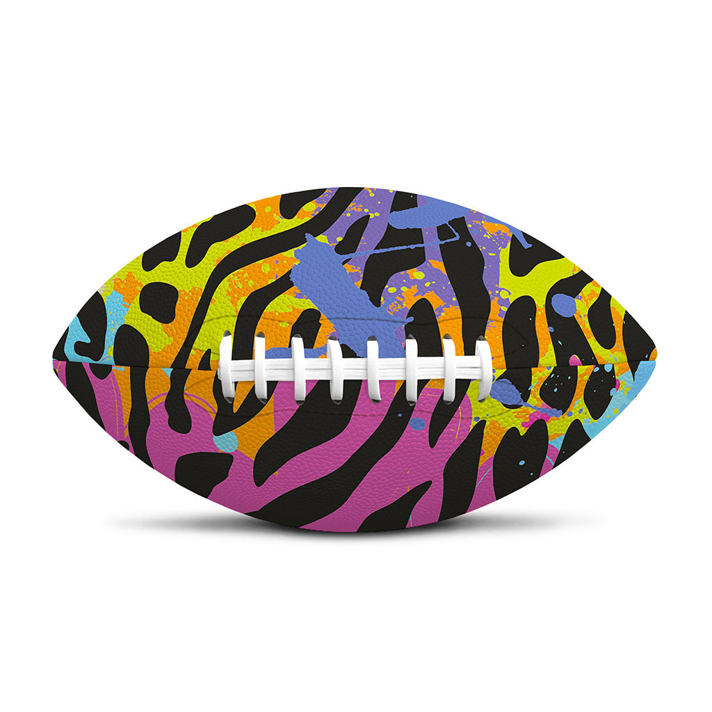 Colorful Zebra Leopard Pattern Print Rugby Ball