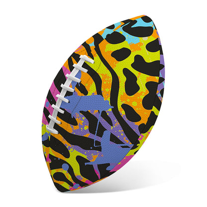 Colorful Zebra Leopard Pattern Print Rugby Ball
