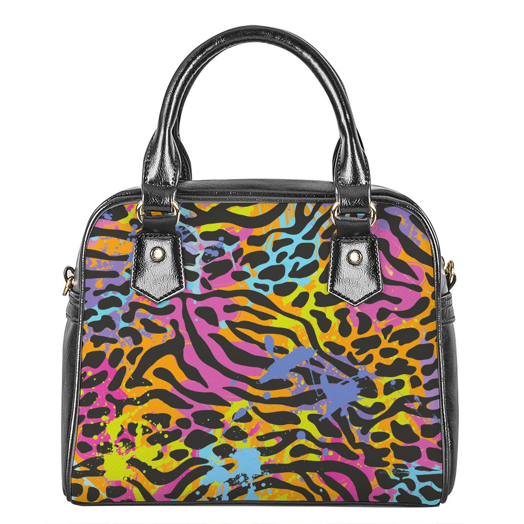 Colorful Zebra Leopard Pattern Print Shoulder Handbag