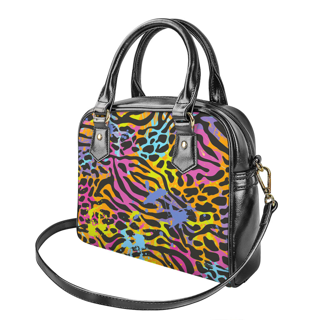 Colorful Zebra Leopard Pattern Print Shoulder Handbag