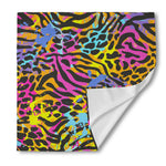 Colorful Zebra Leopard Pattern Print Silk Bandana
