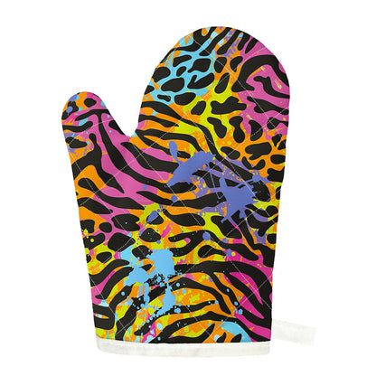 Colorful Zebra Leopard Pattern Print Single Oven Mitt