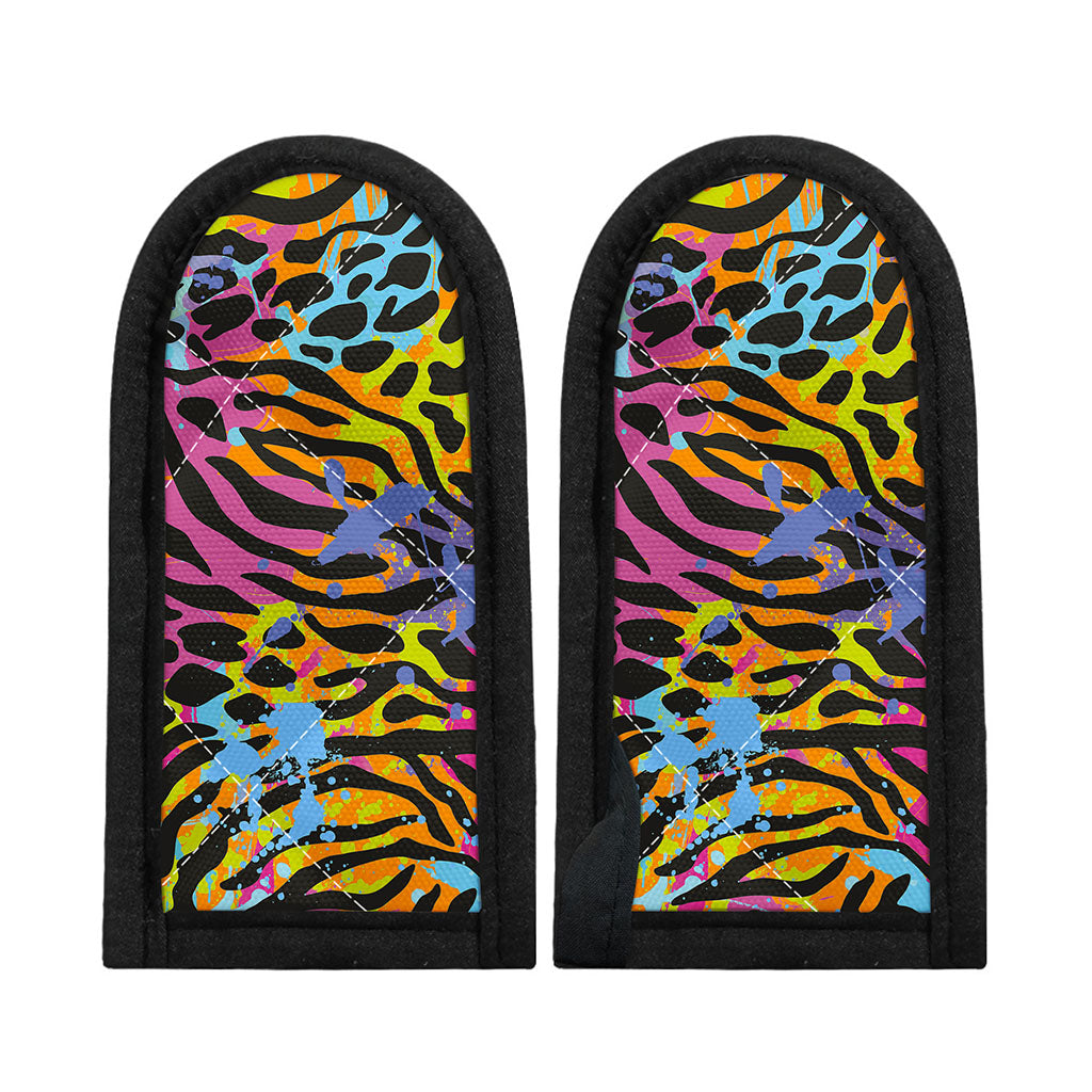 Colorful Zebra Leopard Pattern Print Skillet Handle Cover
