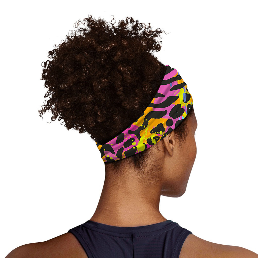 Colorful Zebra Leopard Pattern Print Sports Headband