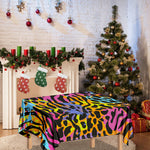 Colorful Zebra Leopard Pattern Print Tablecloth