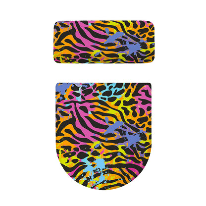 Colorful Zebra Leopard Pattern Print Toilet Lid And Tank Cover Set