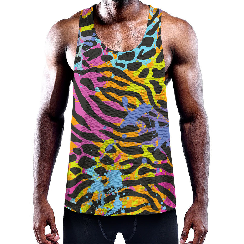 Colorful Zebra Leopard Pattern Print Training Tank Top